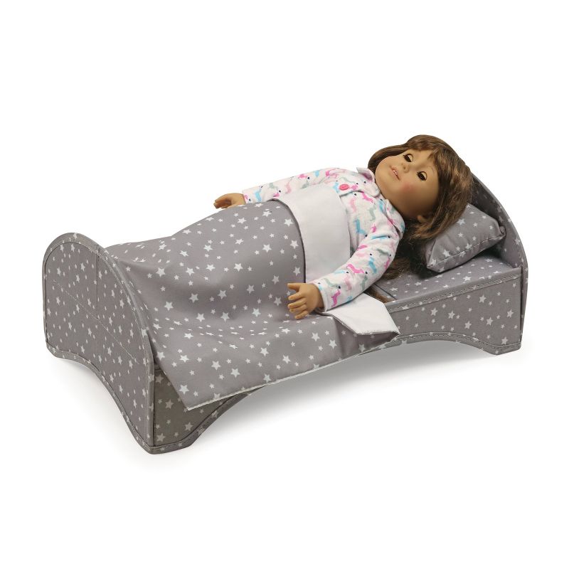 Travel and Tour Trolley Carrier with Bed for 18-in" Dolls - Gray/Stars