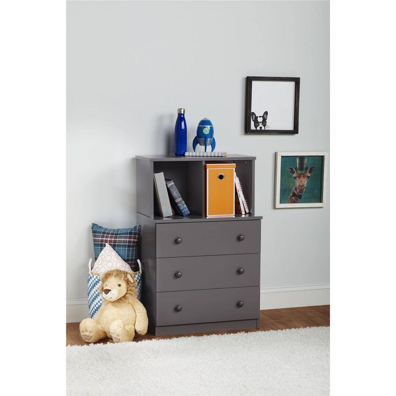 Kids' 3 Drawer Bella Dresser with Cubbies - Graphite - Room & Joy