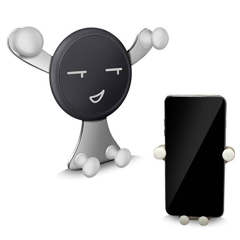 Universal Car Mobile Phone Holder Air Vent Mount Stand Cradle Smart No Touch Gravity Design for iPhone Samsung Galaxy and Other Smartphones 4.0"-6.0" (Gold)