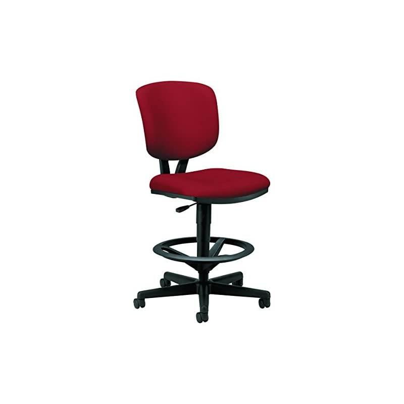 Volt Task Stool - Upholstered Adjustable Office Stool, Crimson (H5705)
