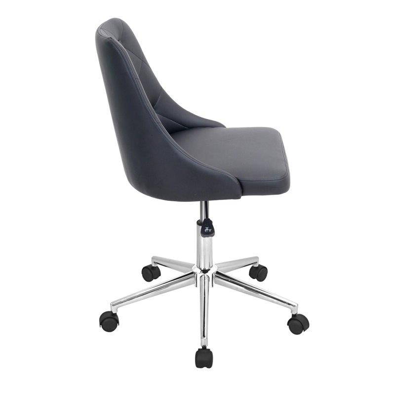 Lumisource Marche Upholstered Swivel Office Chair in Black