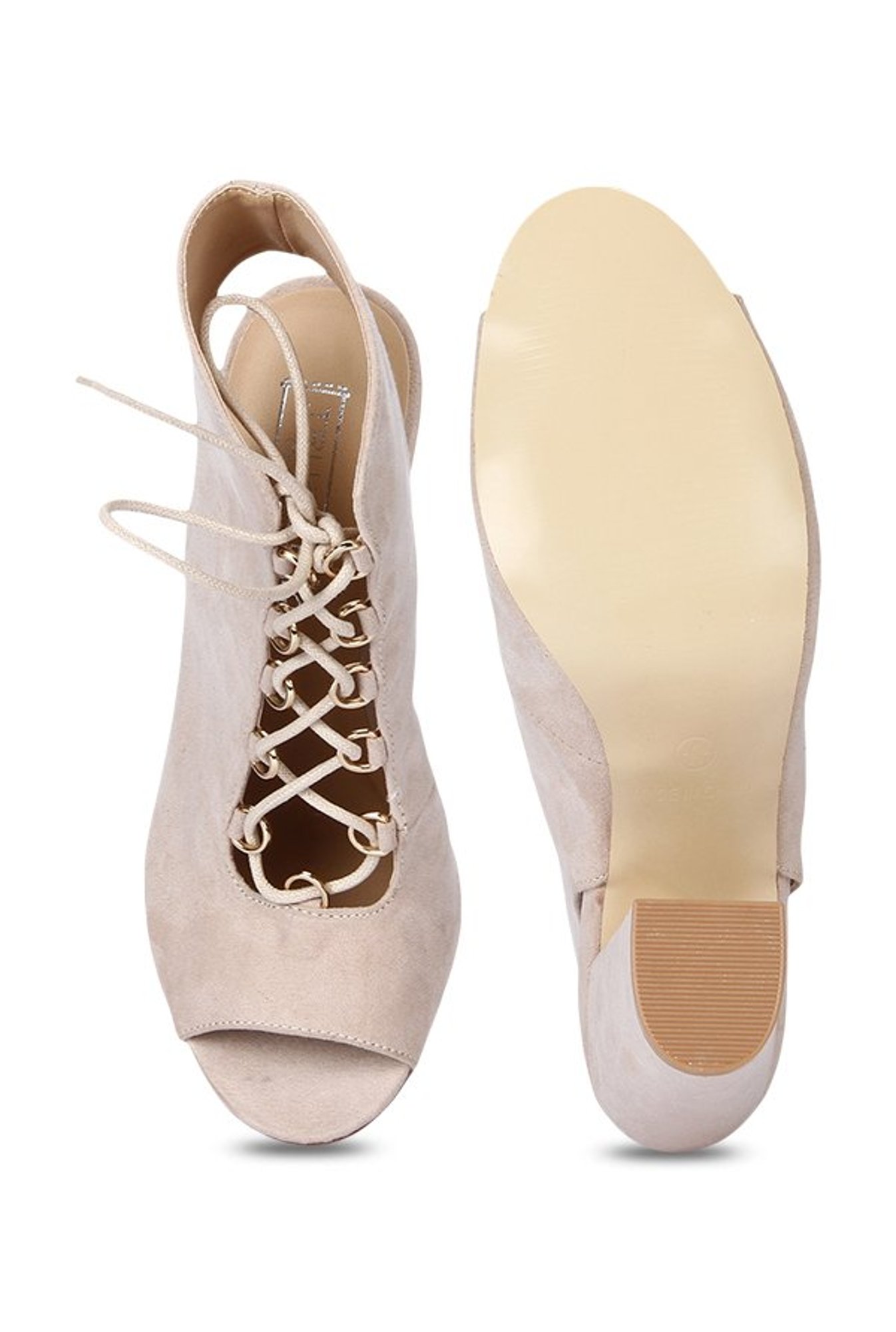Truffle Collection Beige Peeptoe Sandals