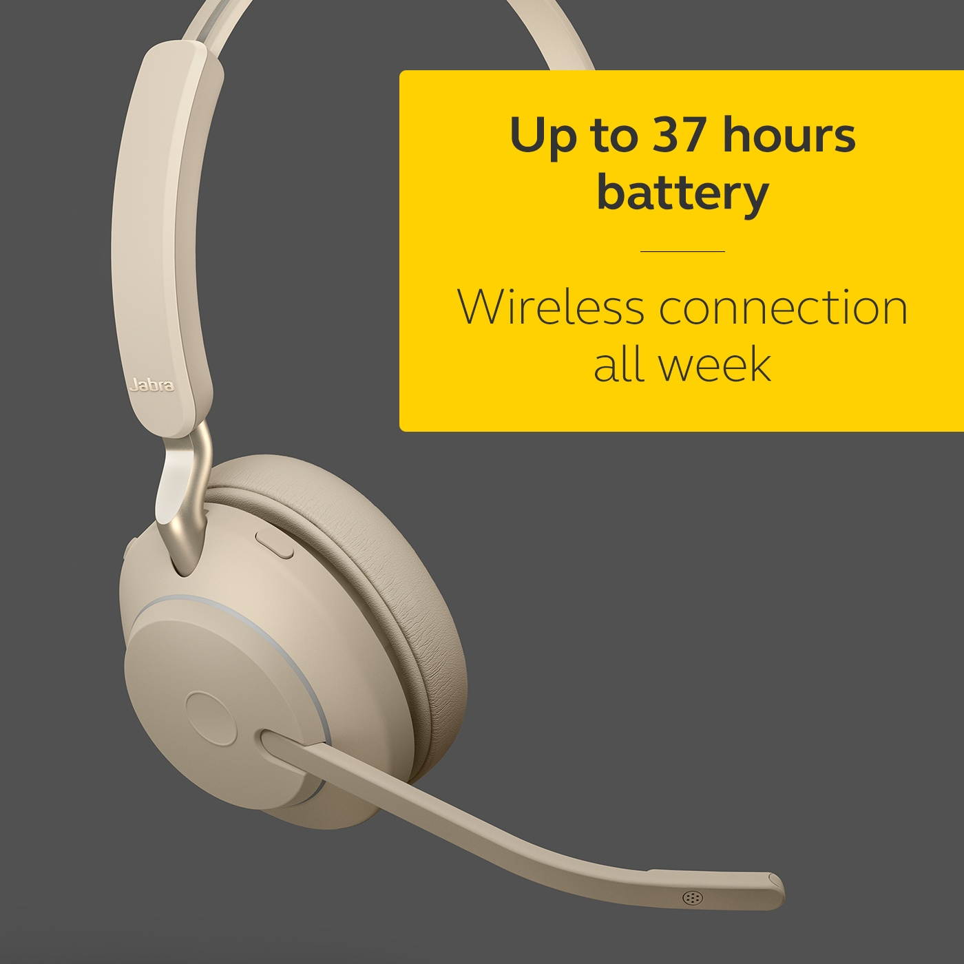 Jabra Evolve2 65 USB-A UC Mono - Beige Wireless Headset / Music Headphones