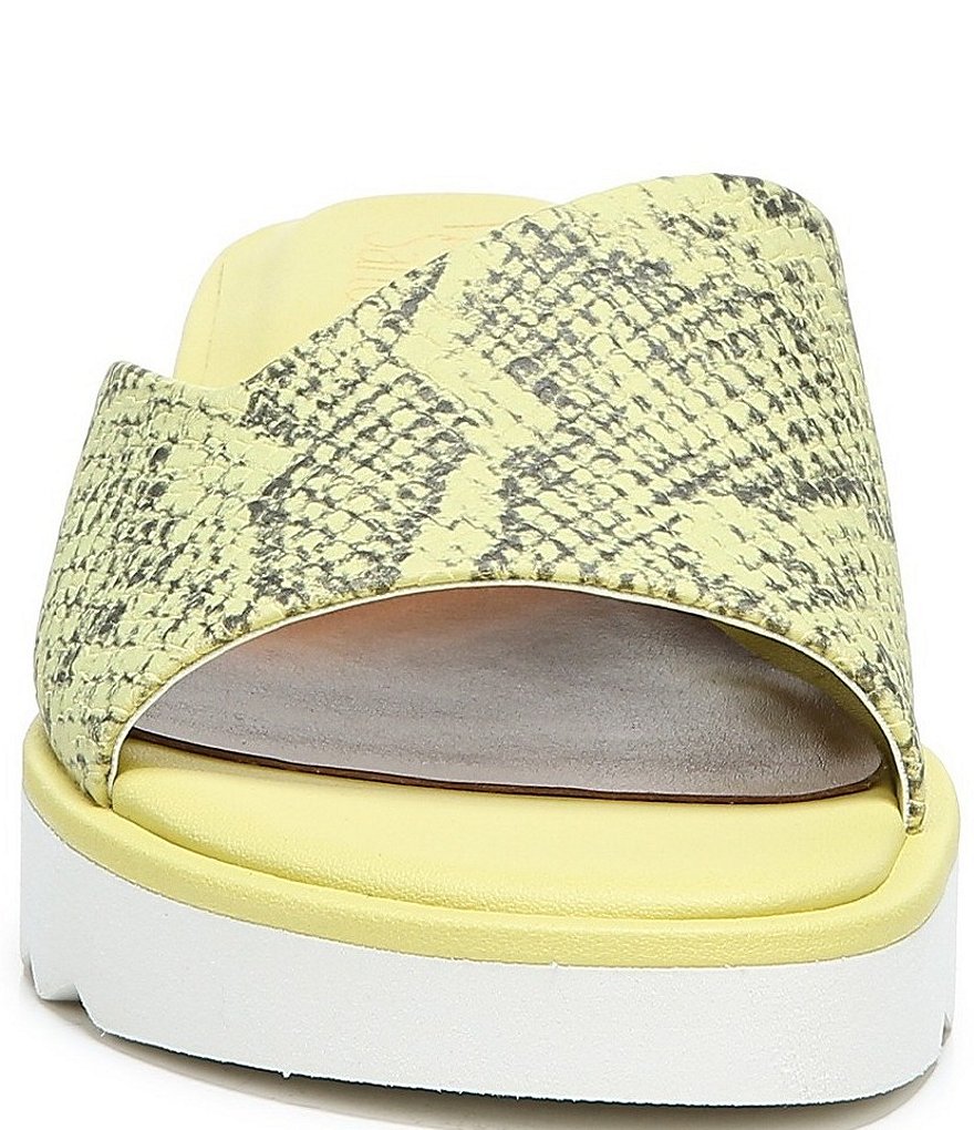 Franco Sarto Chazz Snake Print Cork Wedge Slides