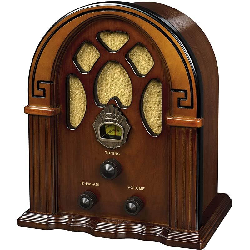 CR31D Companion Retro AmFM Tabletop Radio with Bluetooth Receiver Walnut
