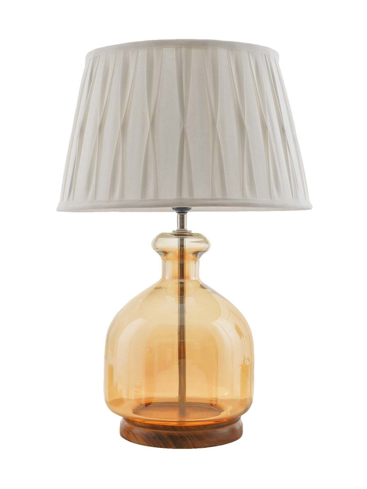 Kapoor E Illuminations 'Alper' Grey & Amber Glass Table Lamp - Set of 1