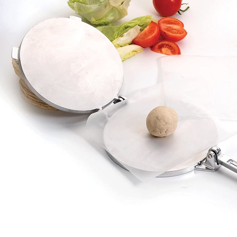 Norpro 8 Inch Round Cast Aluminum Kitchen Cooking Mexican Cuisine Flour Corn Tortilla Masa Dough Press Flattener, Silver