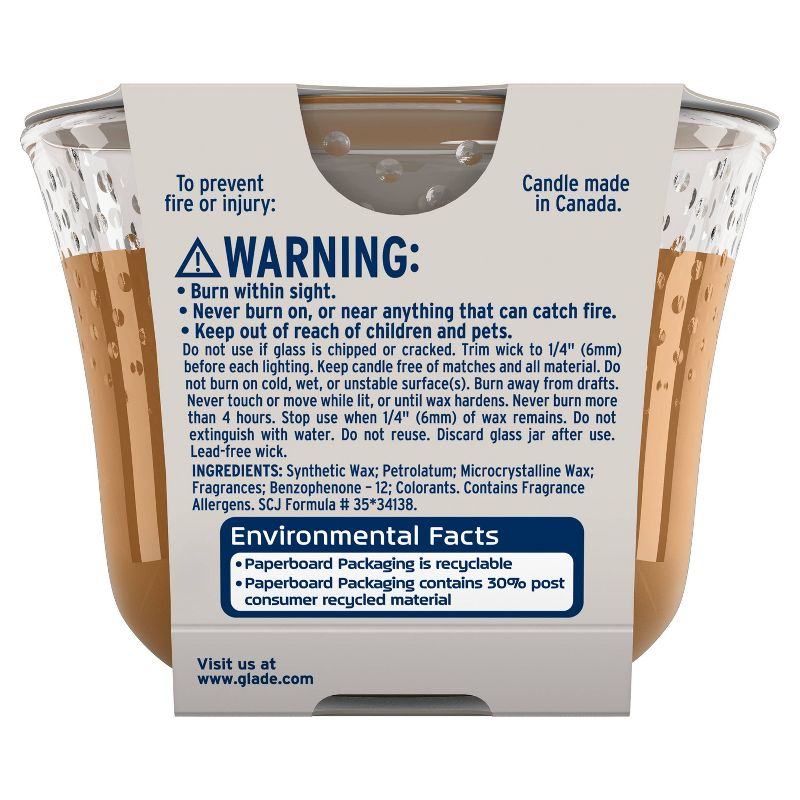 Glade Cashmere Woods 3-Wick Candle - 6.8oz