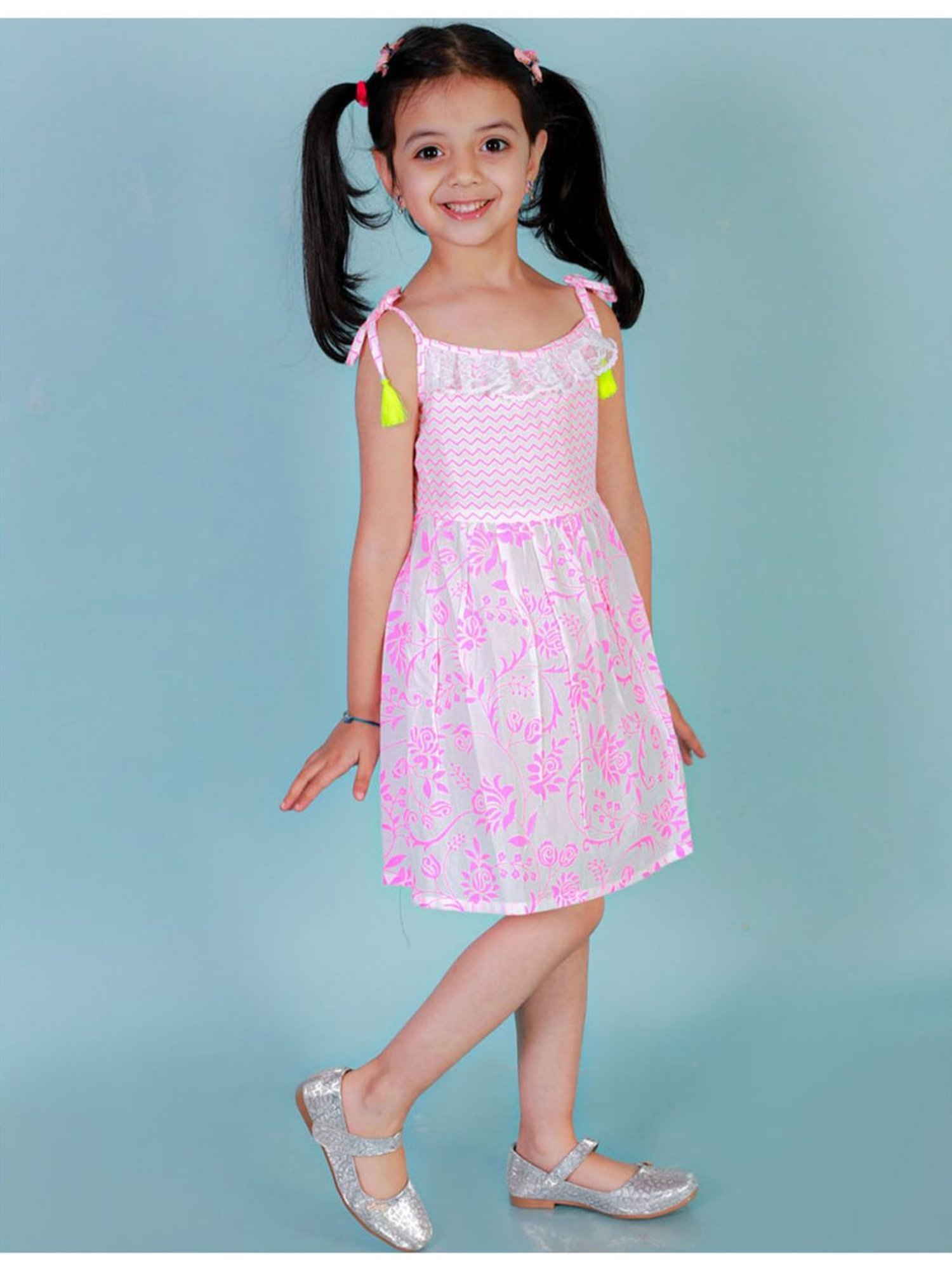 Lil Drama Kids Pink & White Striped Dress
