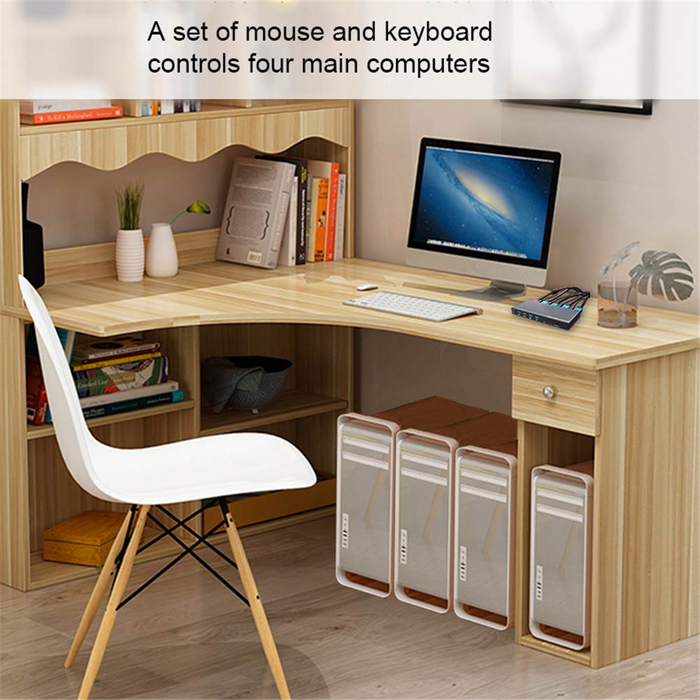 4 Ports 4 IN 1 Out HDMI-compatible KVM Type C Switch Splitter for Sharing Monitor Keyboard Mouse Adaptive support EDID/HDCP