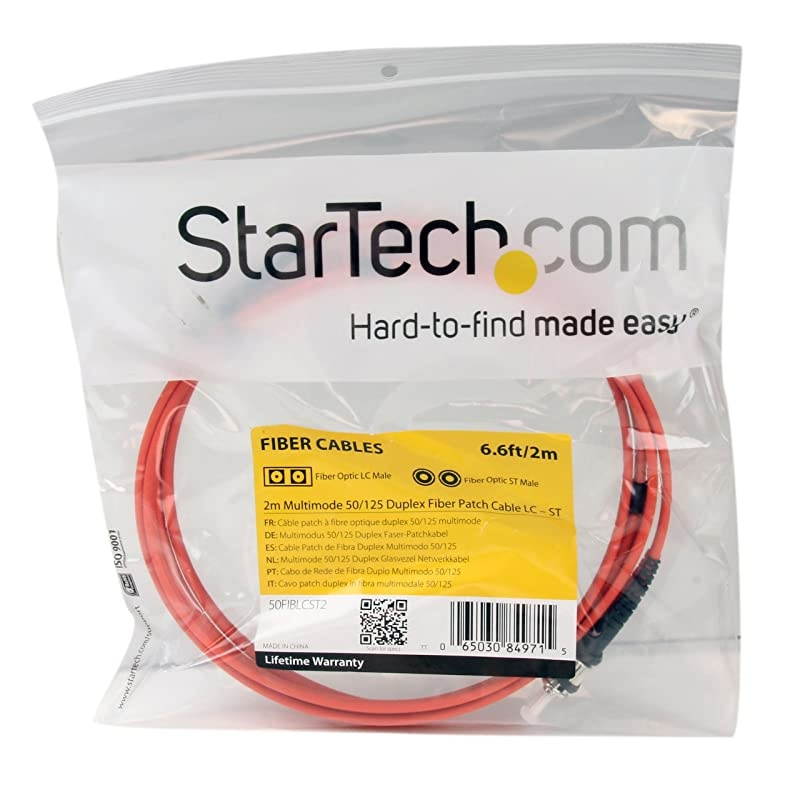 com 2m Fiber Optic Cable Multimode Duplex 50125 LSZH LCST OM2 LC to ST Fiber Patch Cable