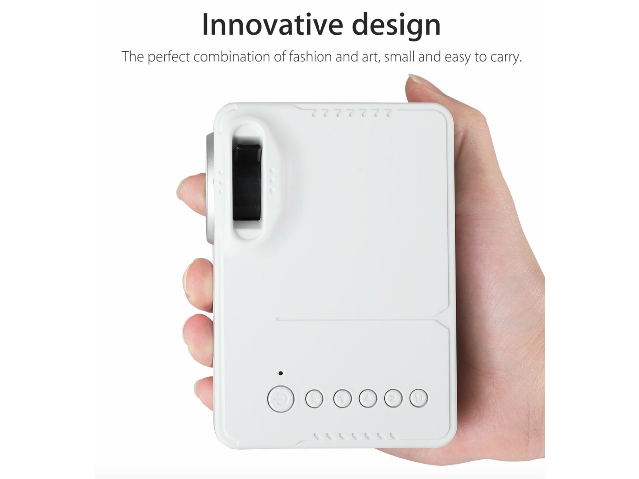 UKCOCO Mini Projector Portable 16:9 Full HD 1080p LED Screen Multimedia Movie Projector 80" Display Home Theater Cinemae w/HDMI/AV/USB Ports