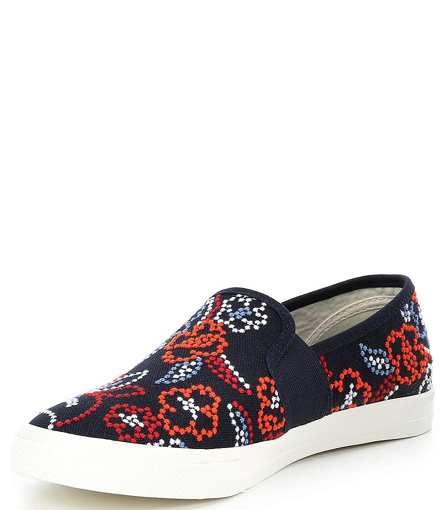Lauren Ralph Lauren Jinny Floral Embroidered Slip-On Sneakers