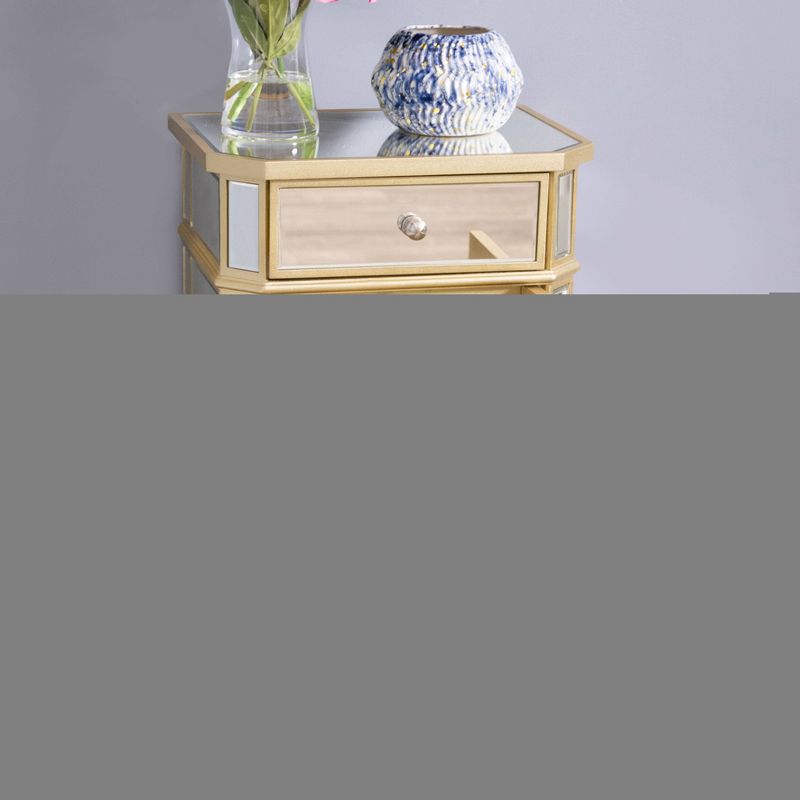 Knapp Mirrored Cabinet Nightstand Gold - Abbyson Living