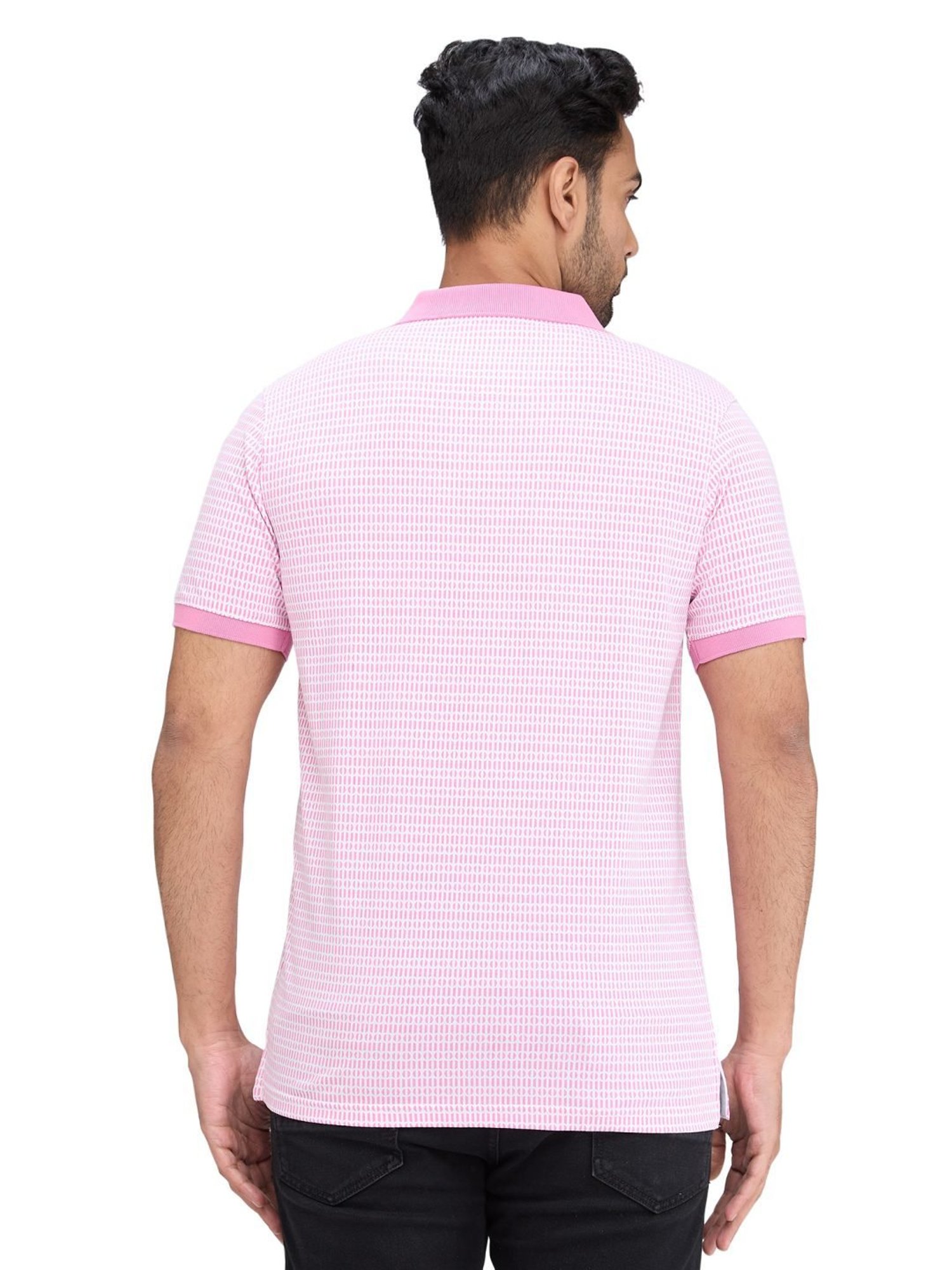 Park Avenue Violet Slim Fit Printed Polo T-Shirt