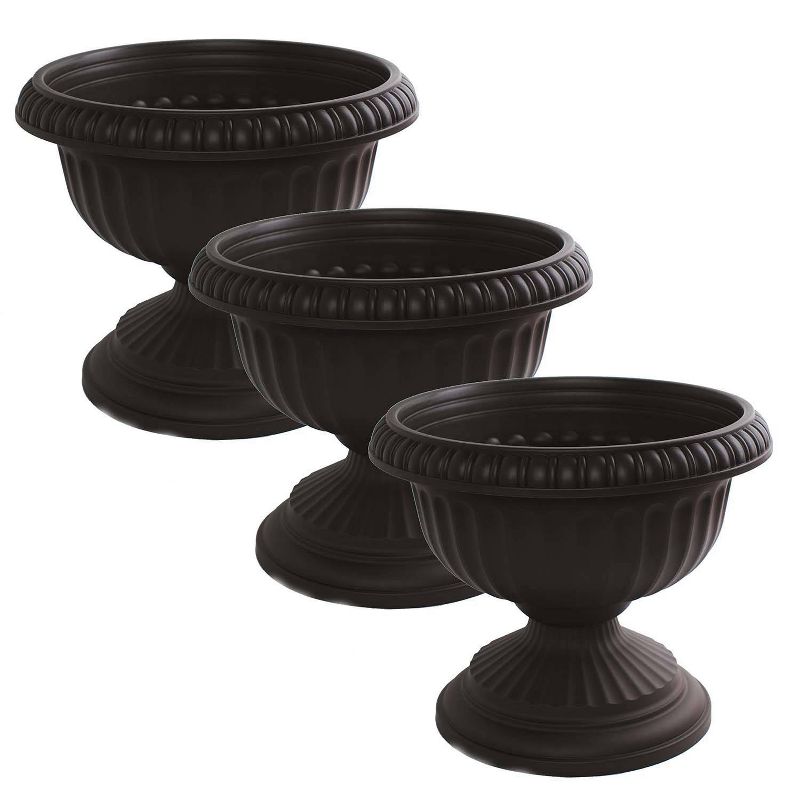 3pk 12" Grecian Urn Planter Black - Bloem