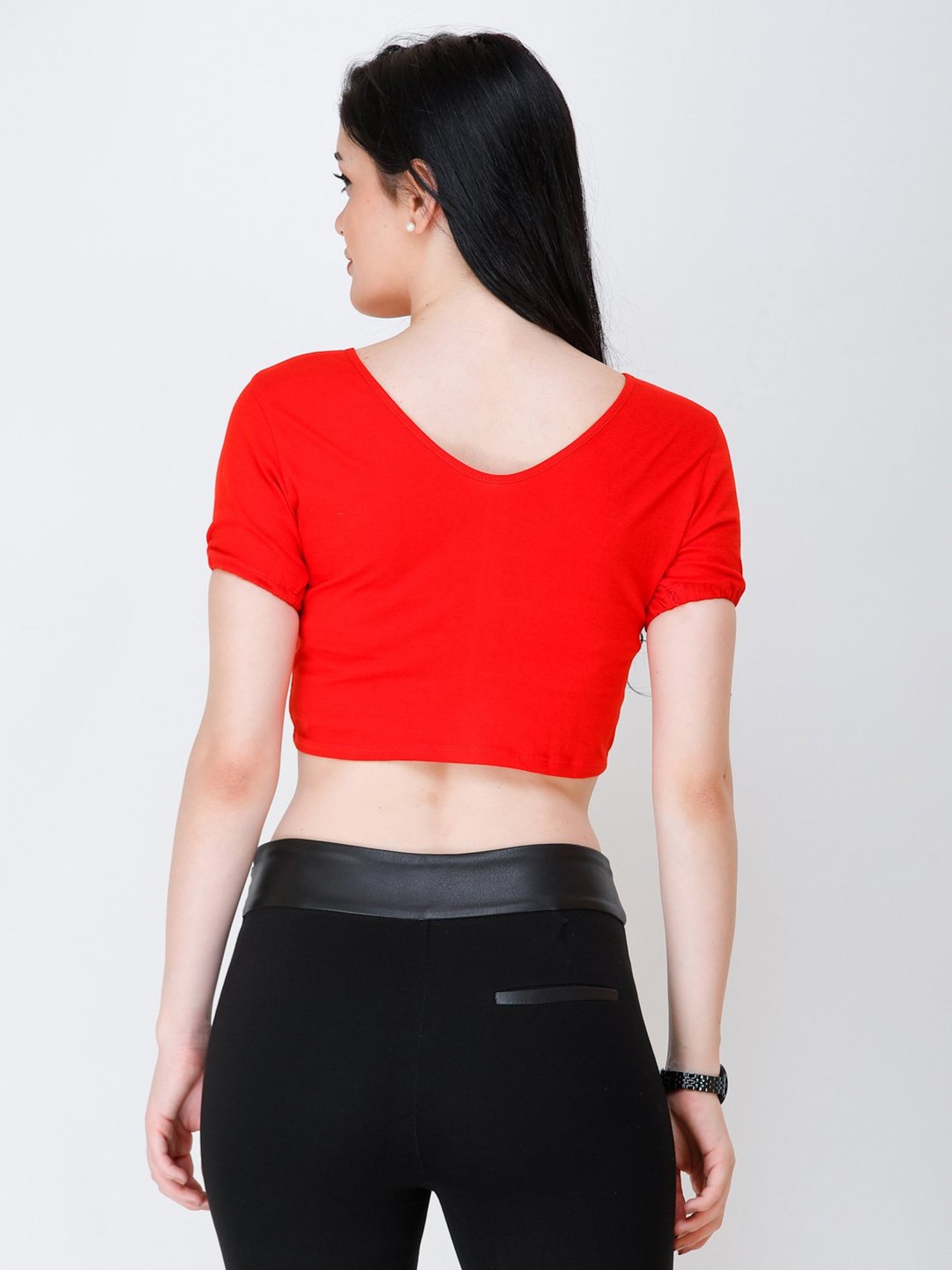 Scorpius Red Regular Fit Crop Top