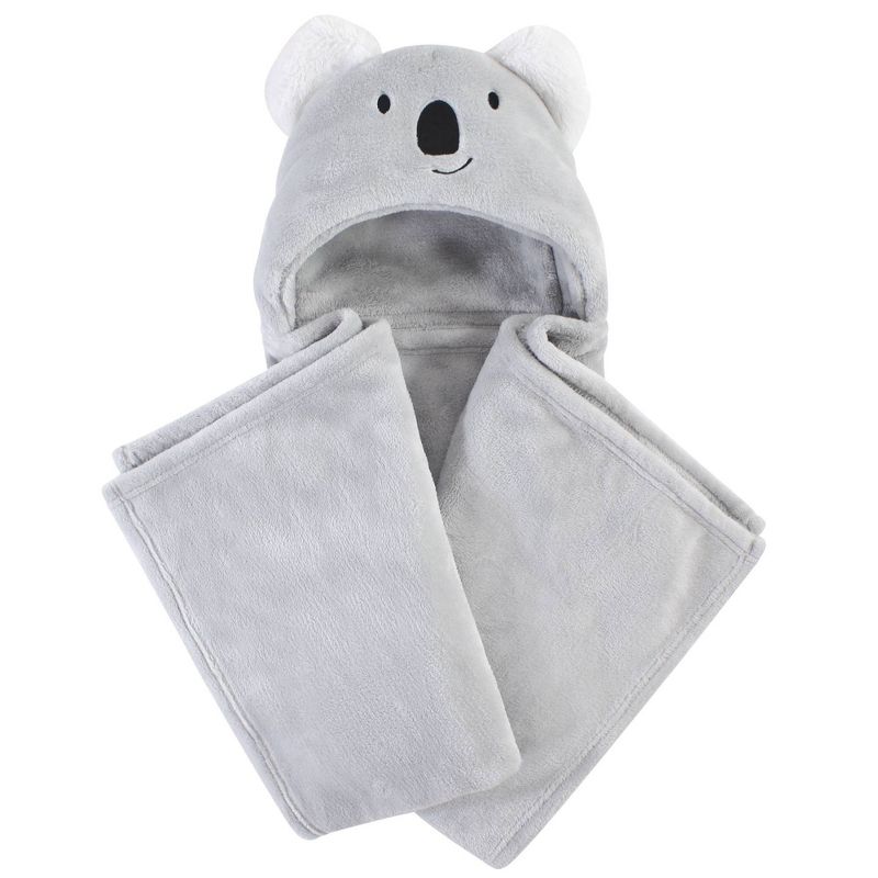 Hudson Baby Unisex Baby and Toddler Hooded Animal Face Plush Blanket - Koala One Size