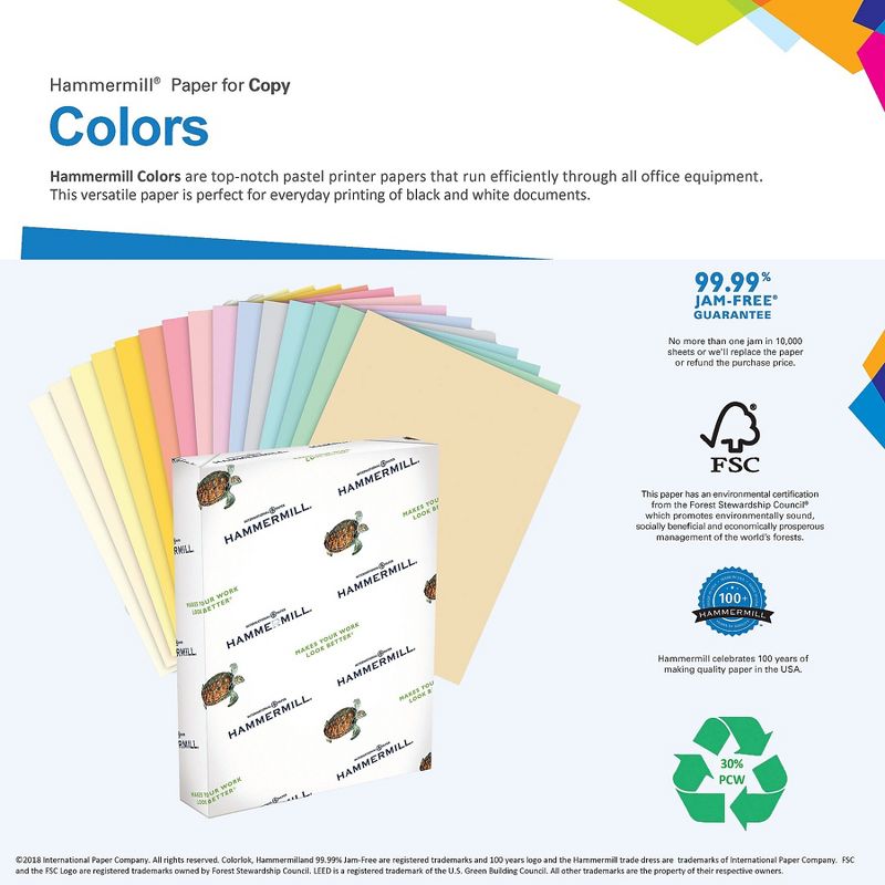Hammermill Colors Paper, 24lb, 11 x 17, Ivory 104414