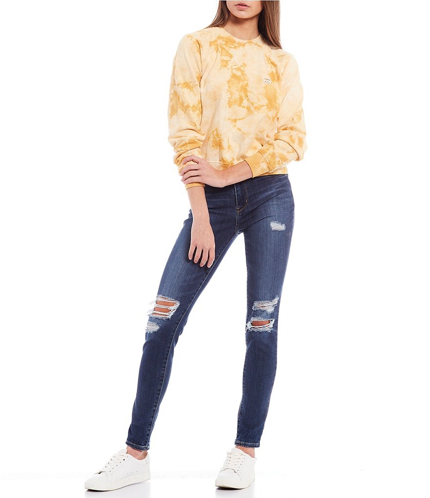 Billabong Long-Sleeve Sun Shrunk Tie-Dye Terry Sweatshirt