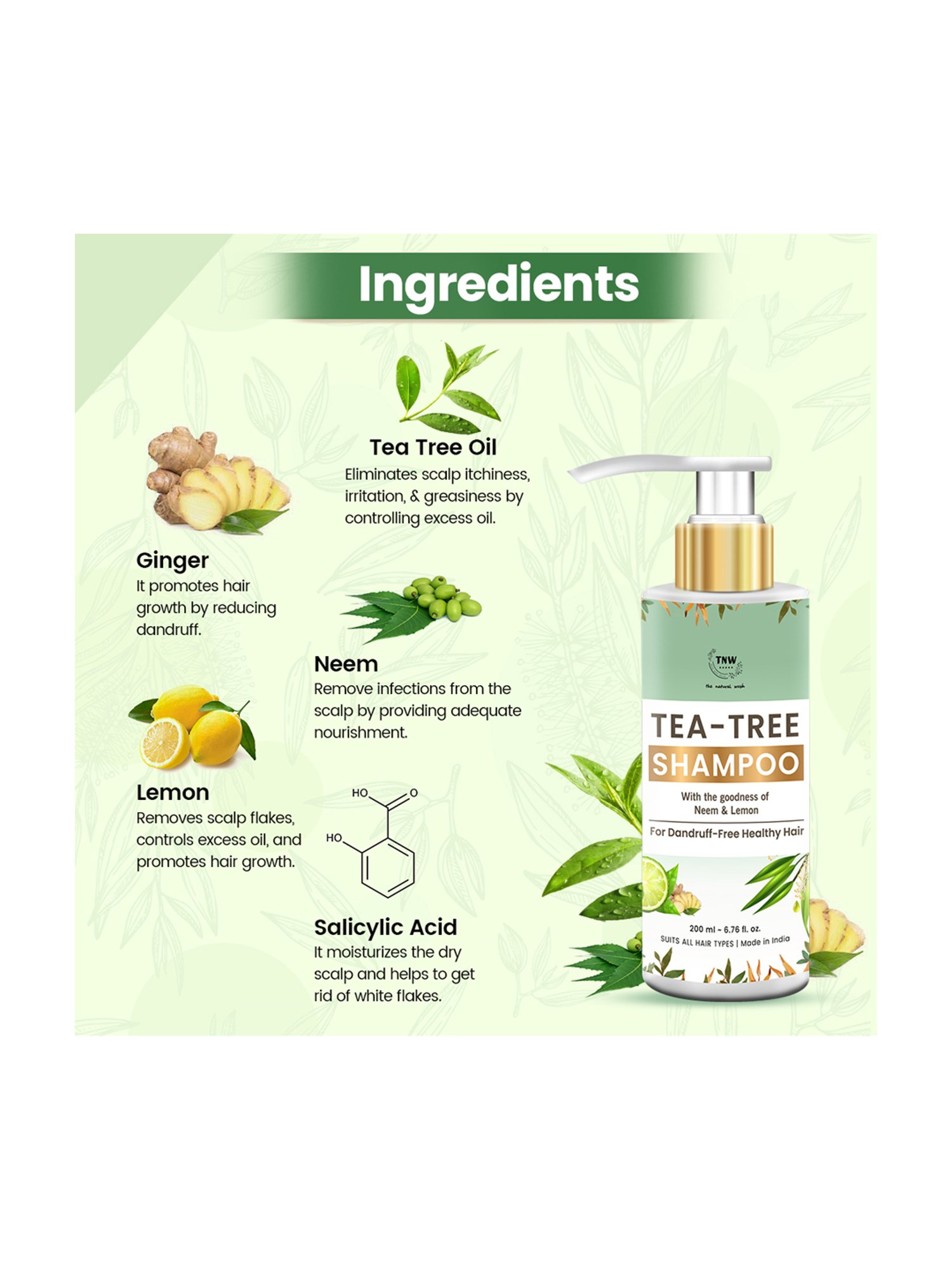 TNW-The Natural Wash Tea Tree Shampoo - 200 ml