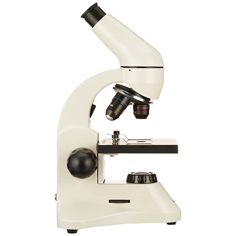 M120C-2L-PB10-E1 Digital Compound Monocular Microscope, WF10x and WF25x Eyepieces, 40x-1000x Magnification, Brightfield, Upper and Lower LED Illumination, Plain Stage, Includes Blank and Prepared Sli