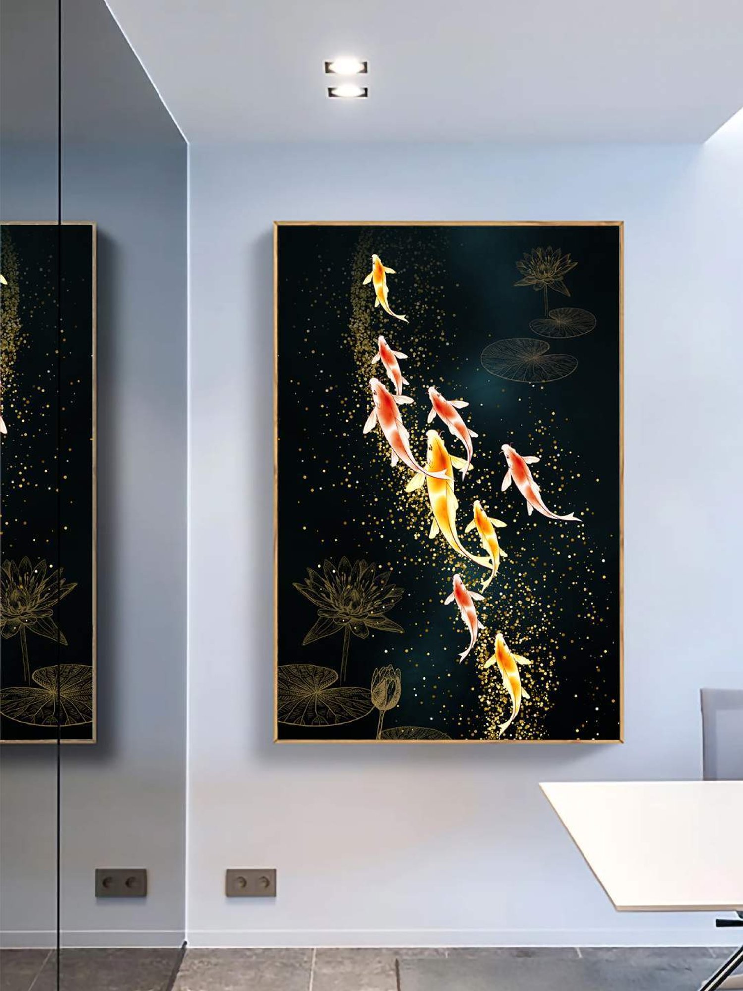 Art Street Printed Gold Cotton Canvas Wall Art