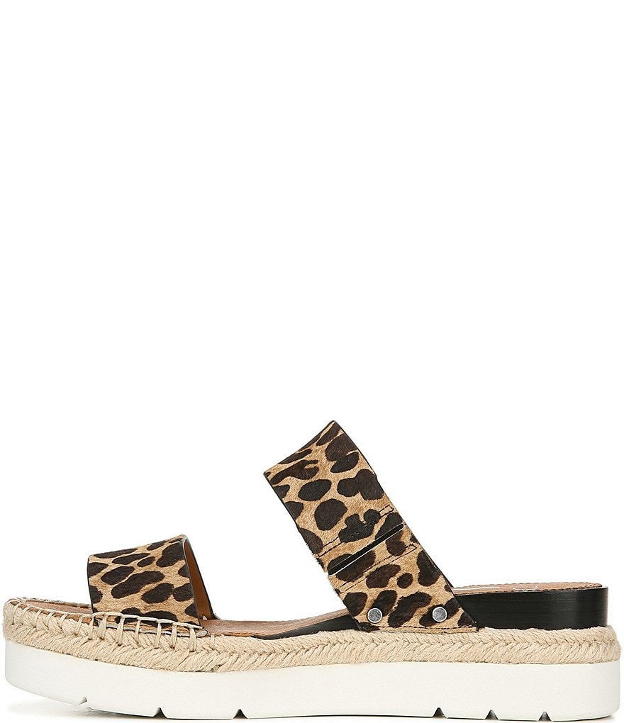 Sarto By Franco Sarto Cappy Leopard Print Calf Hair Espadrille Platform Sandals