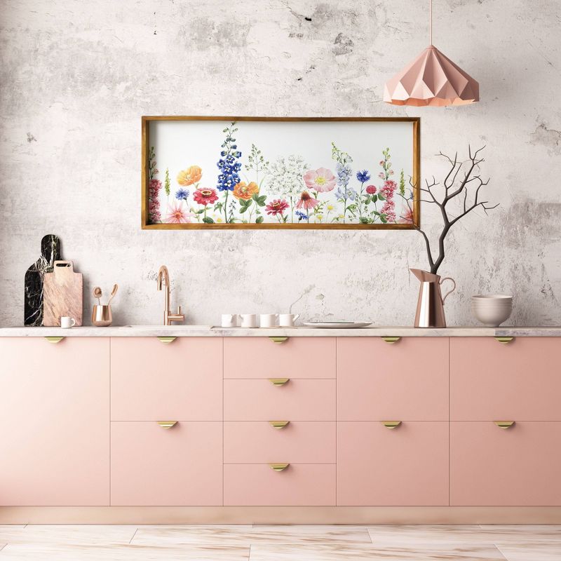 19" x 45" Spring Garden Wood Framed Wall Canvas - Gallery 57