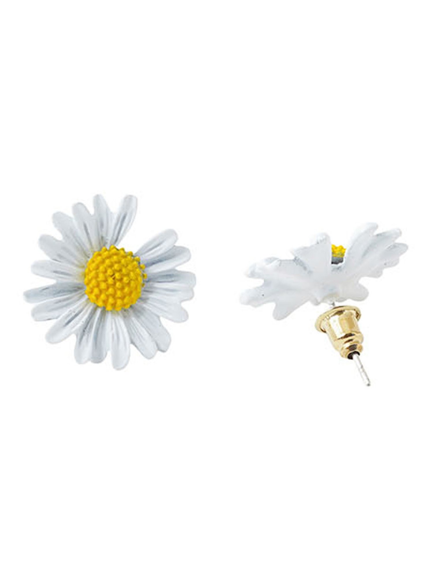Joker & Witch White & Yellow Vacation Vibe Merry Colour Pop Floral Stud Earrings