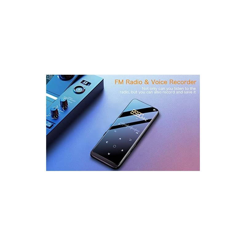 32GB MP3 Player  MP3 Player with Bluetooth Music Player with FM Radio Recording 24 Screen HiFi Lossless Sound Support up to 64GB ExpansionHeadphones Sport Armband Included