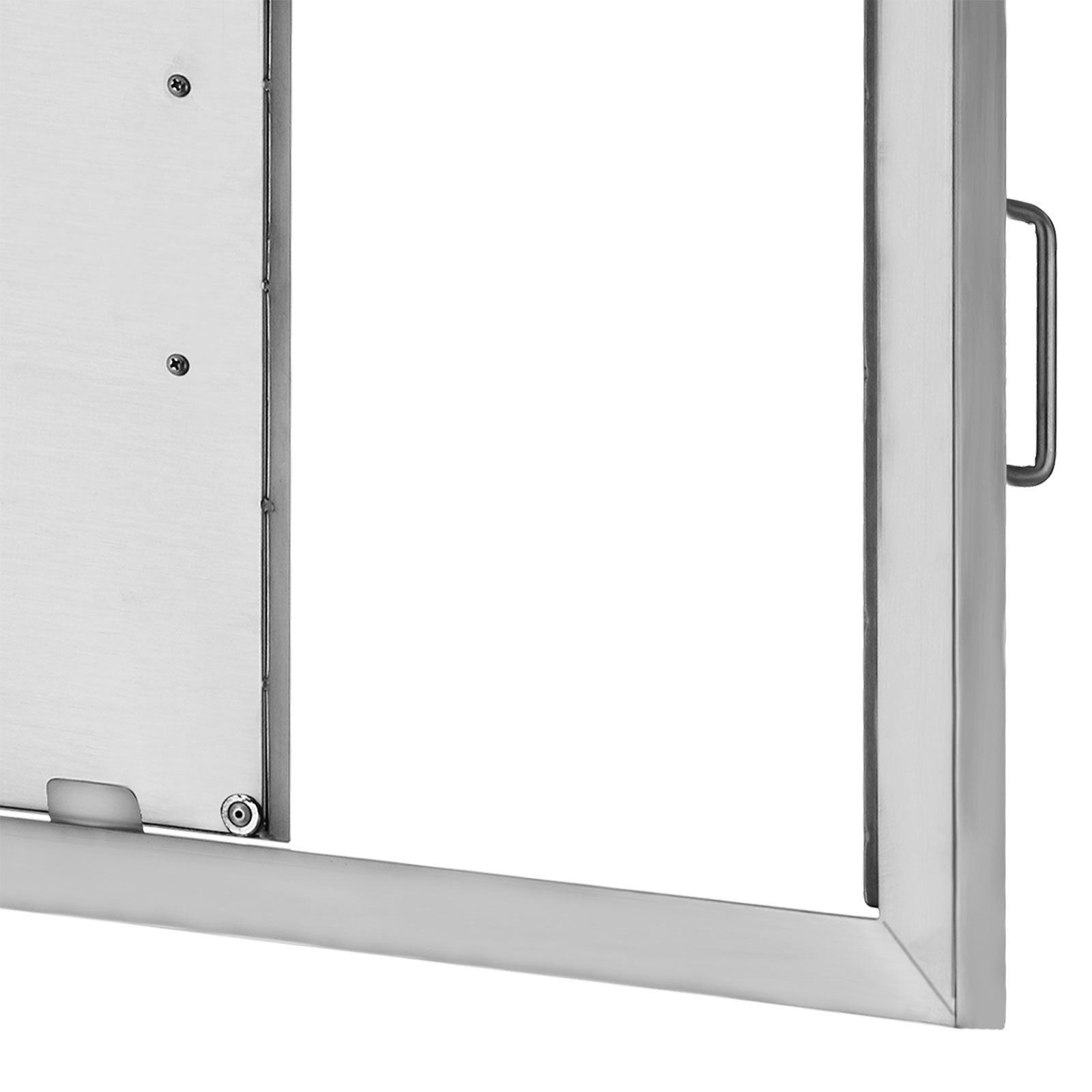 VEVOR BBQ Door 304 Commercial Grade Stainless Steel Doors 31"x24" Double Access Door Vertical Rust Resistant Stainless Doors Outdoor Kitchen Durable with Handle