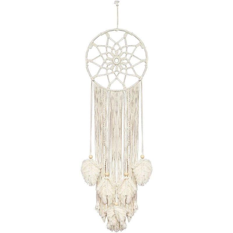 Okuna Outpost Boho Macrame Dream Catcher, Bohehmian Home Wall Decor (46 x 11.8 in)