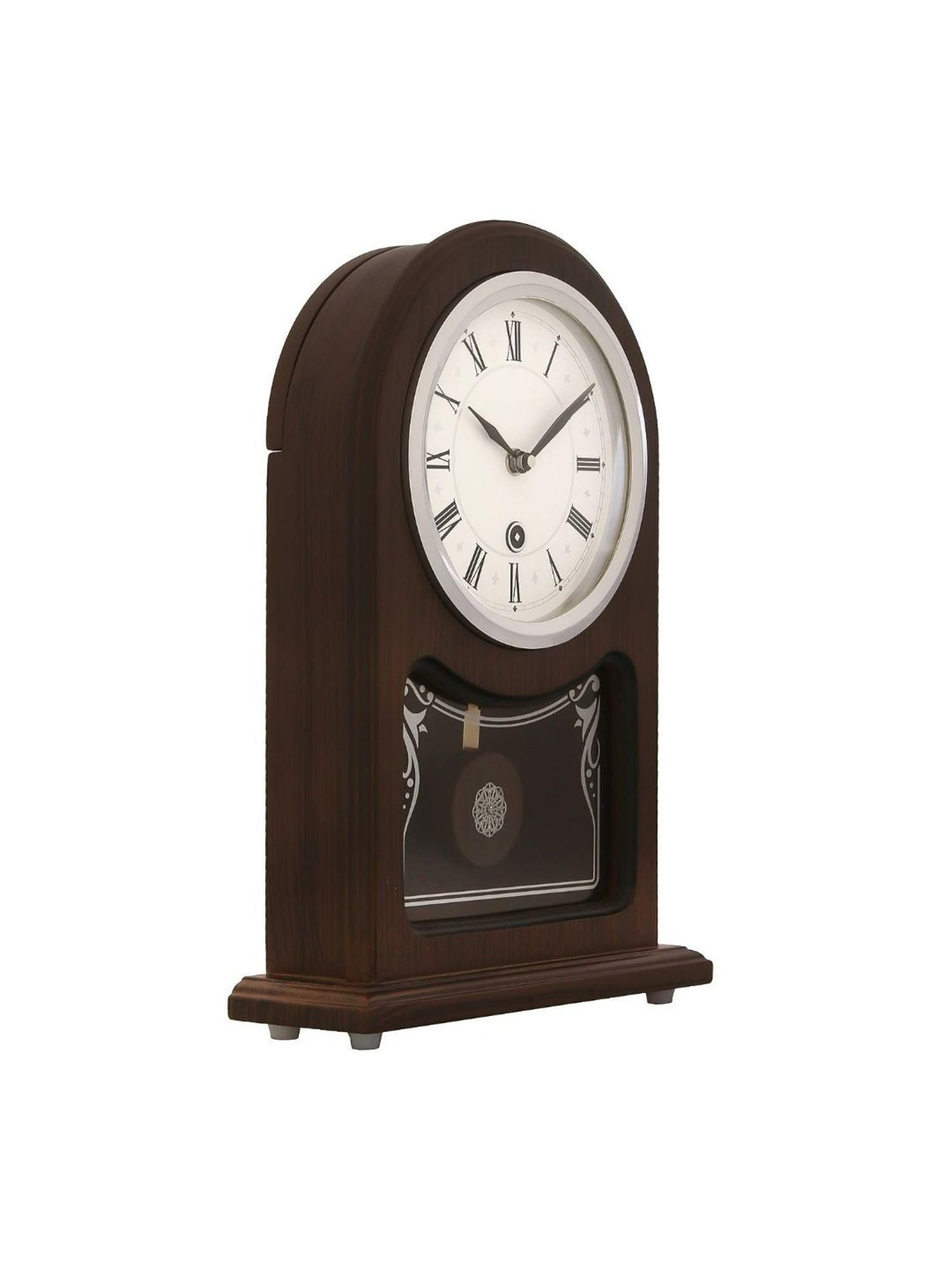 CHRONIKLE Vertical Rosewood Brown Wood Table or Desk Clock