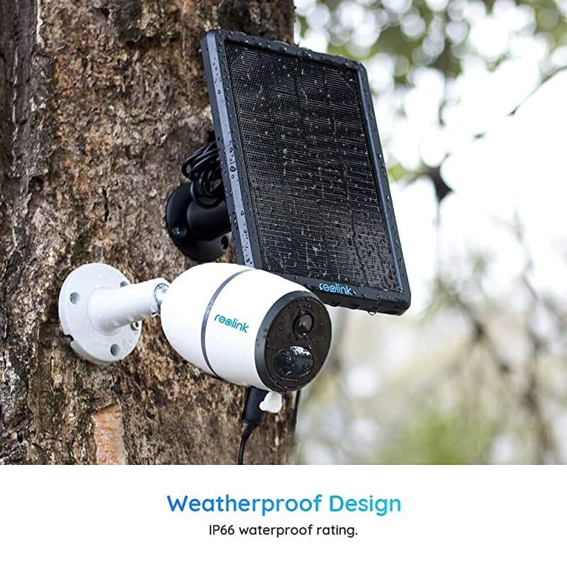 Solar Panel Power Supply Designed for Wireless Outdoor Security Camera Rechargeable Battery Powered  Go/Argus Eco/Argus 2/Argus Pro/Argus PT, Non-Stop Charging (Black)