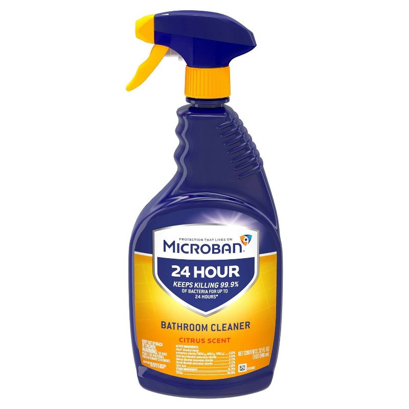 Microban 24 Hour Bathroom Cleaner and Sanitizing Spray - Citrus Scent - 32 fl oz