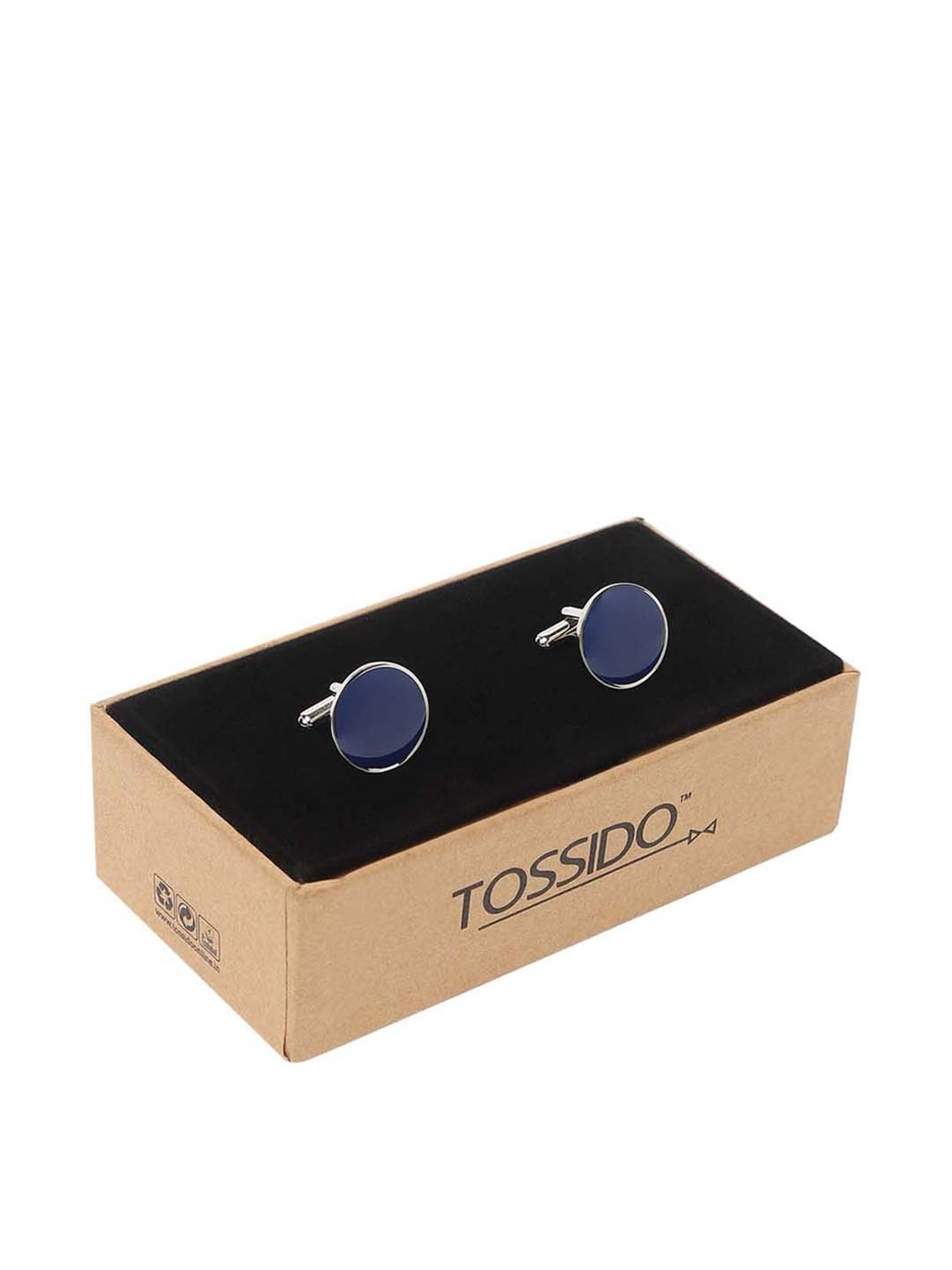 Tossido Blue Solid Cufflinks