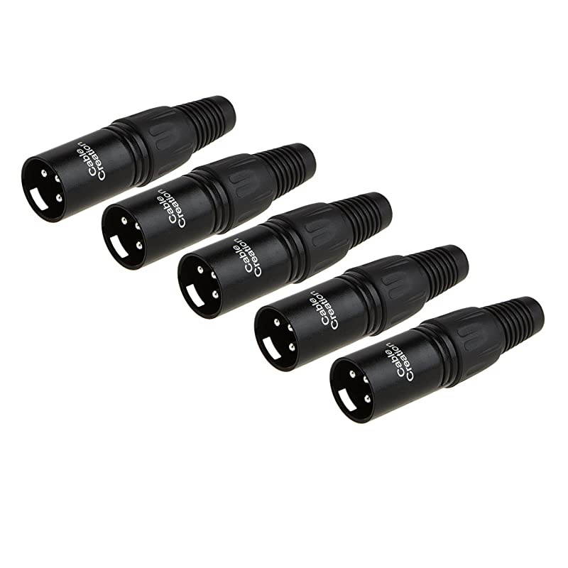 5-Pair] XLR 3 Pin Male/Female Audio Mic Microphone Connector, Black Housing