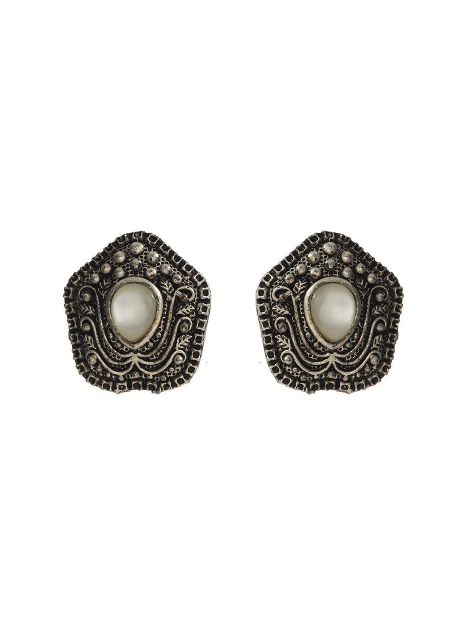 Priyaasi Silver Stud & Drop Earrings - Set of 2