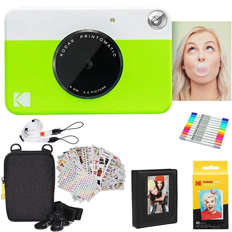Printomatic Instant Camera (Green) Starter Bundle