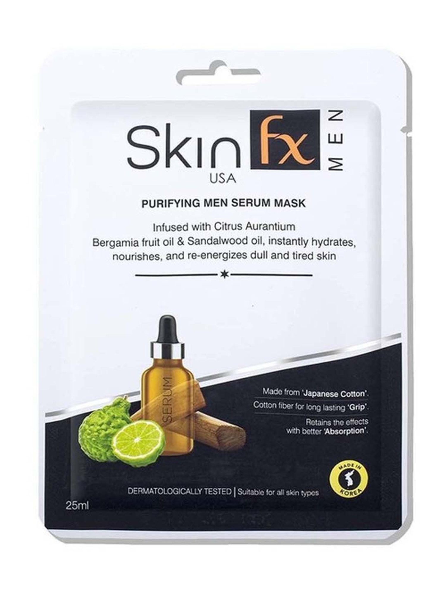 Skin Fx Anti - Aging & Purifying Men Facial Serum Mask - Pack of 2