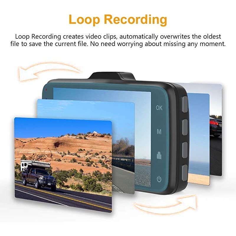 Dash Cams for Cars Front and Rear,  Dashboard Camera with 3 Inch Screen, Car Driving Recorder with F1.8 Night Vision 170&deg;Wide Angle, Loop Recording, G-Sensor Parking Monitor, WDR