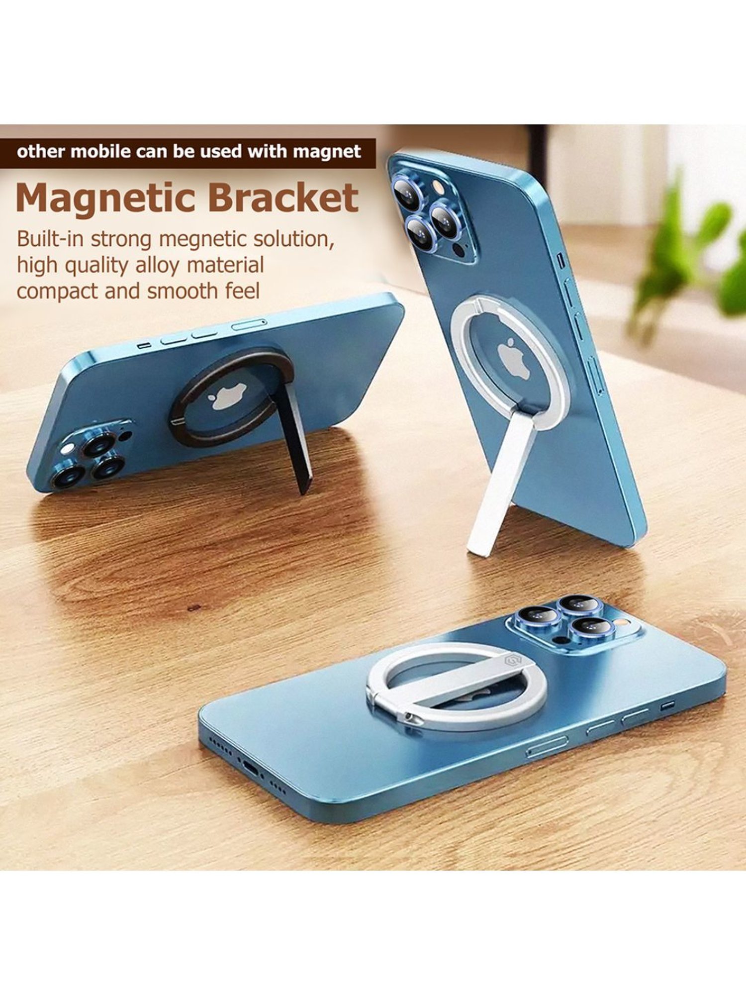 GRIPP MAG Stand Magnetic Metal Phone Kickstand Compatible with iPhone 14/13/12 Series - Black
