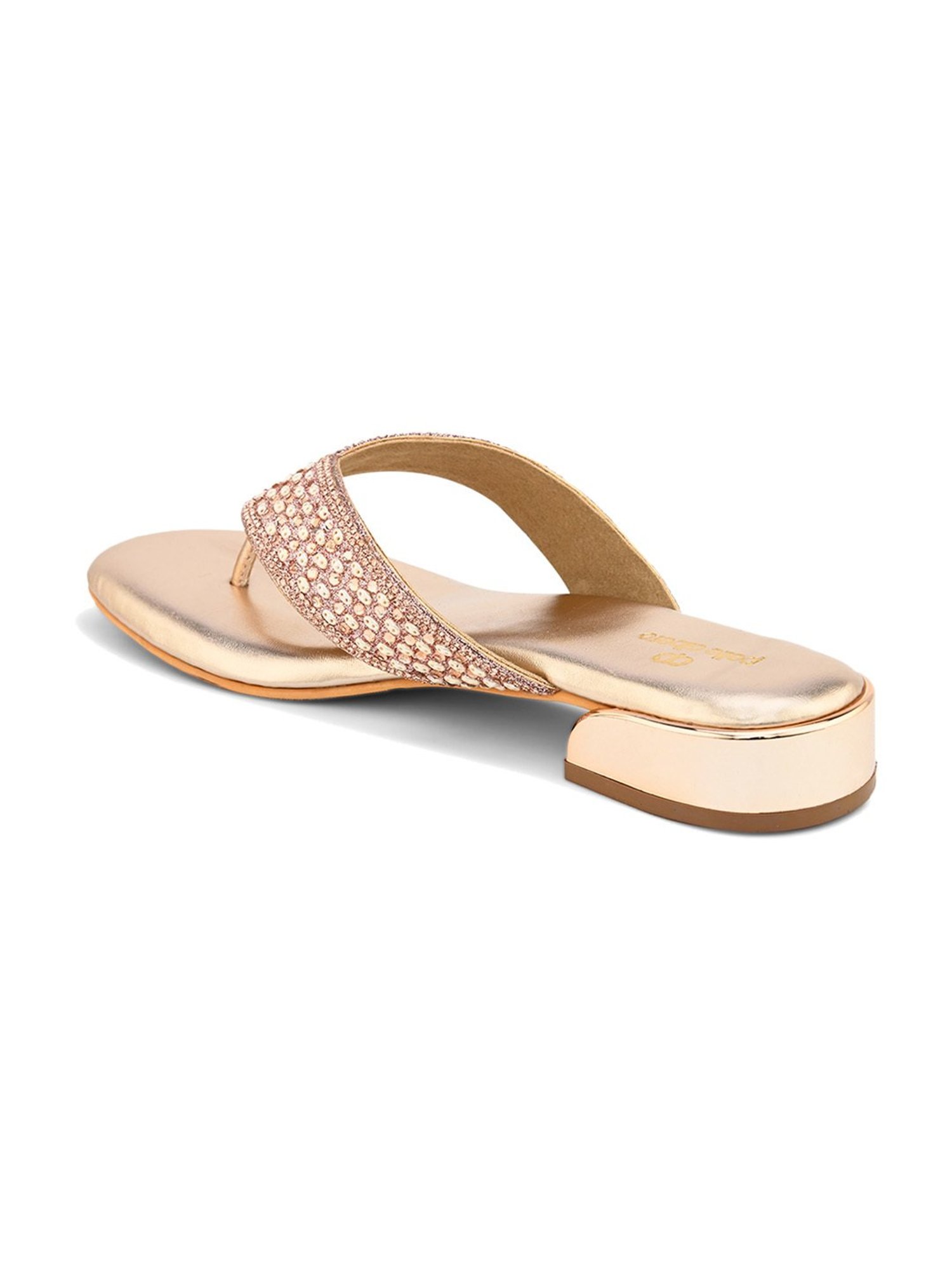 Pelle Albero Women's Rose Gold Thong Sandals
