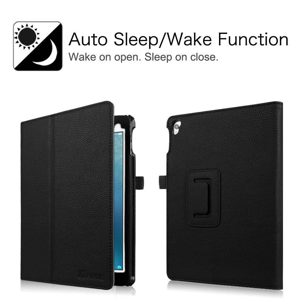 Fintie iPad Pro 9.7 Case, Premium Vegan Leather Folio [Slim Fit] Standing Smart Protective Cover with Auto Sleep/Wake Feature for Apple iPad Pro 9.7 Inch 2016 Release Tablet, Black