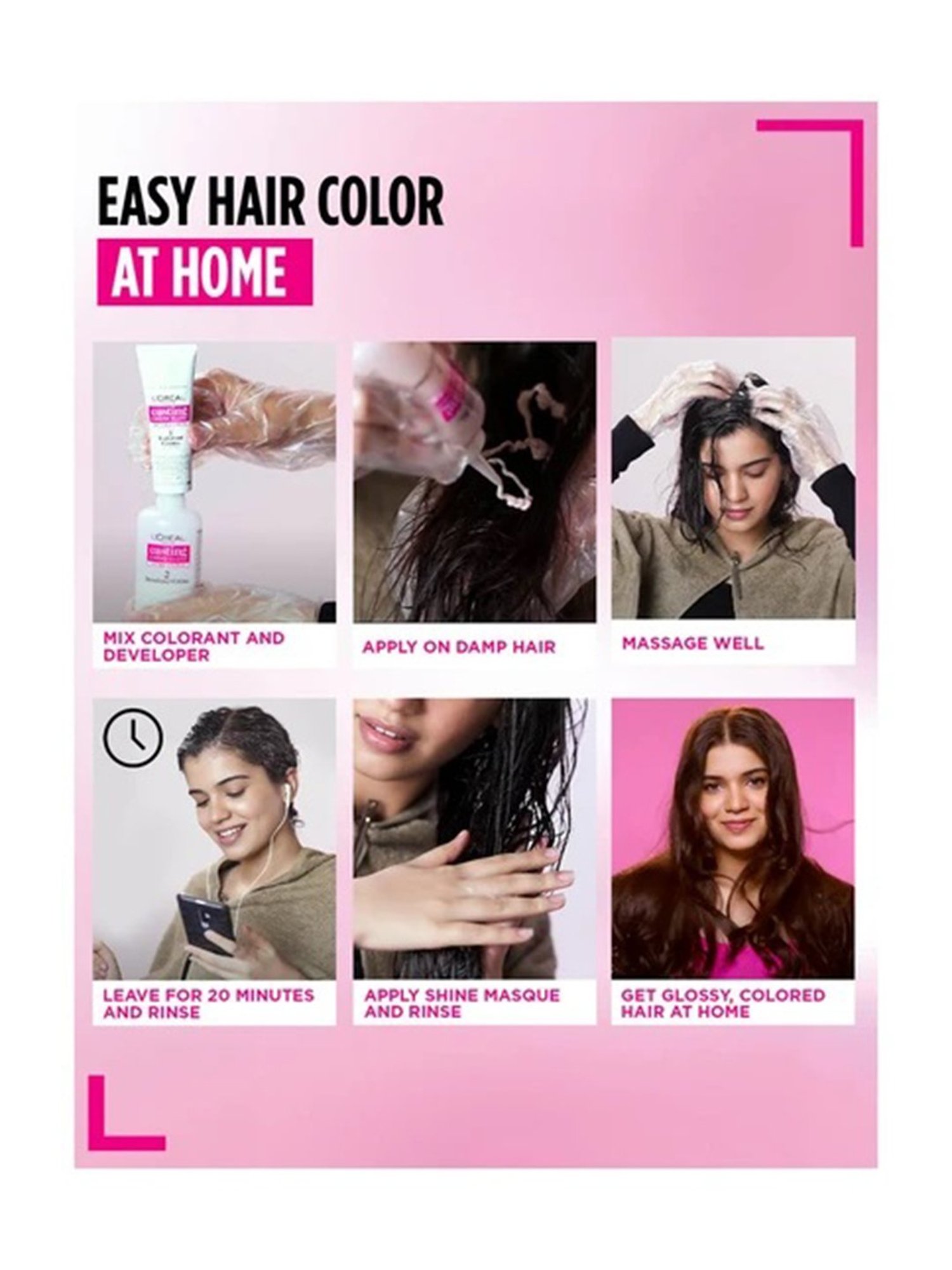 L'Oreal Pari Casting Creme Gloss Conditioning Hair Colour 400 Dark Brown - 87.5 gm + 72 ml