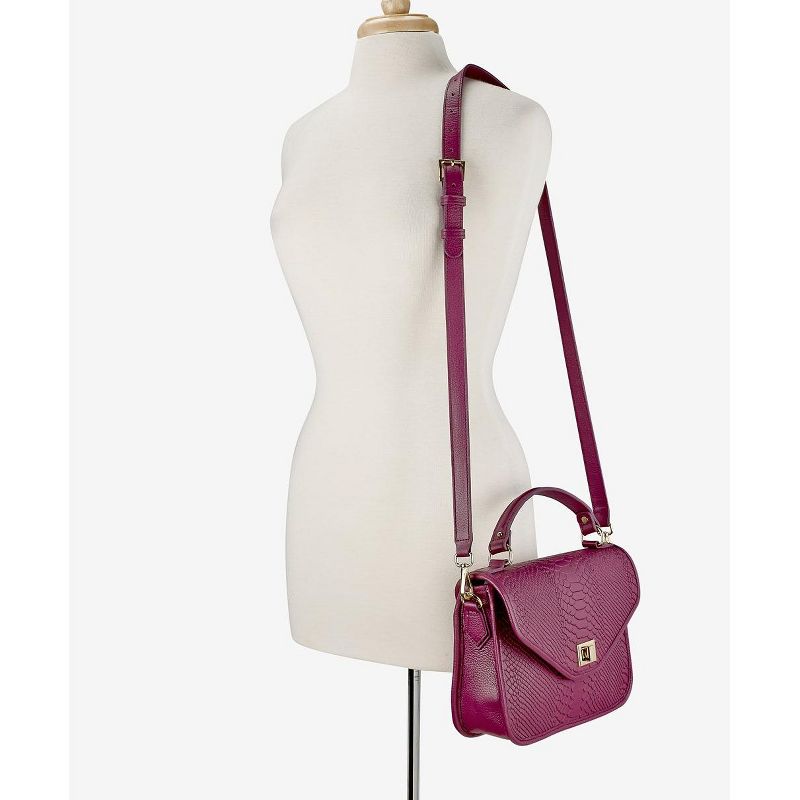 VR NYC Magnetic Strap Closure Mosaic Design Denim Laser Cut Crossbody Bag - Blue