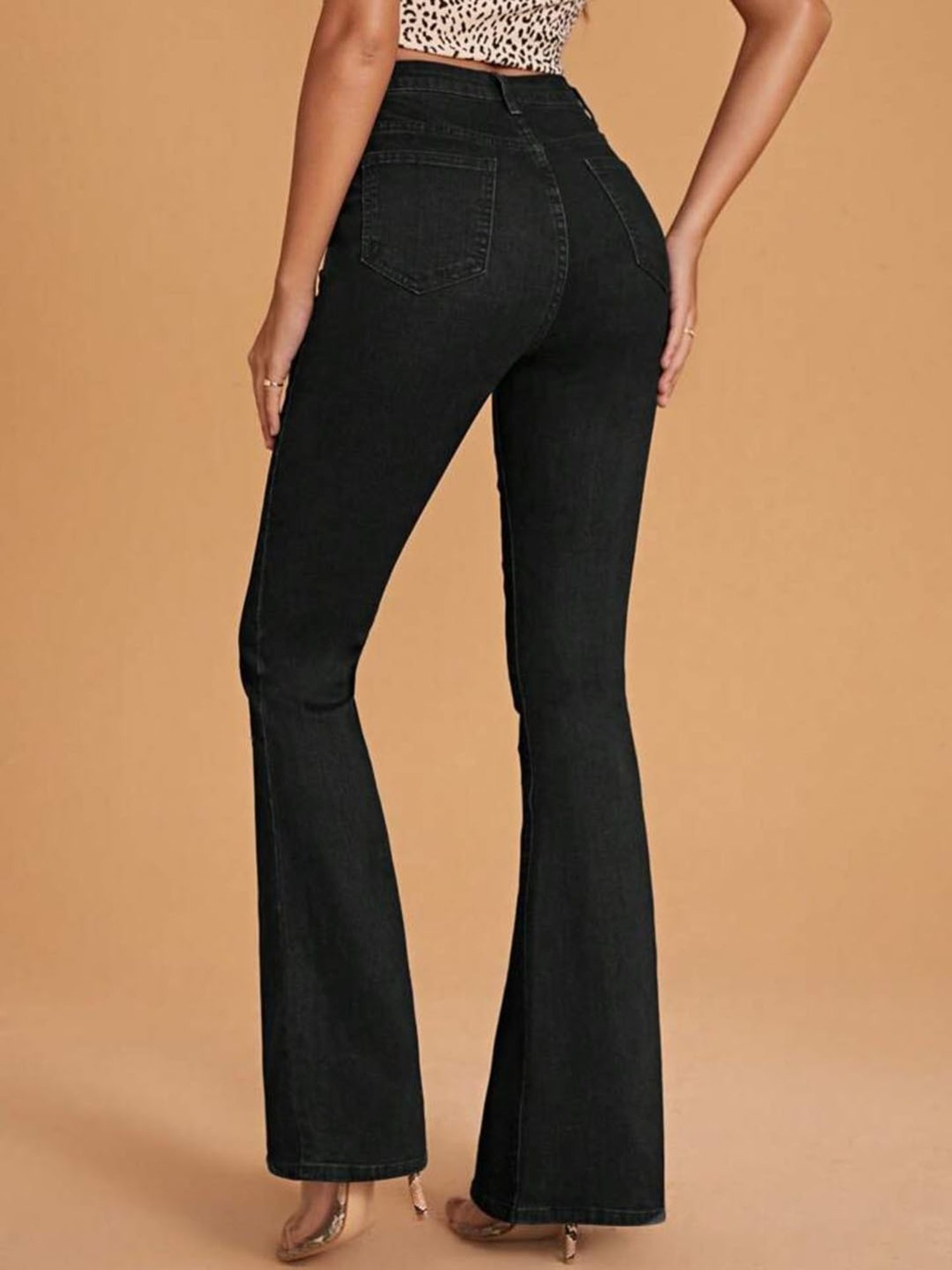 Broadstar Black Flared Fit High Rise Bootcut Jeans