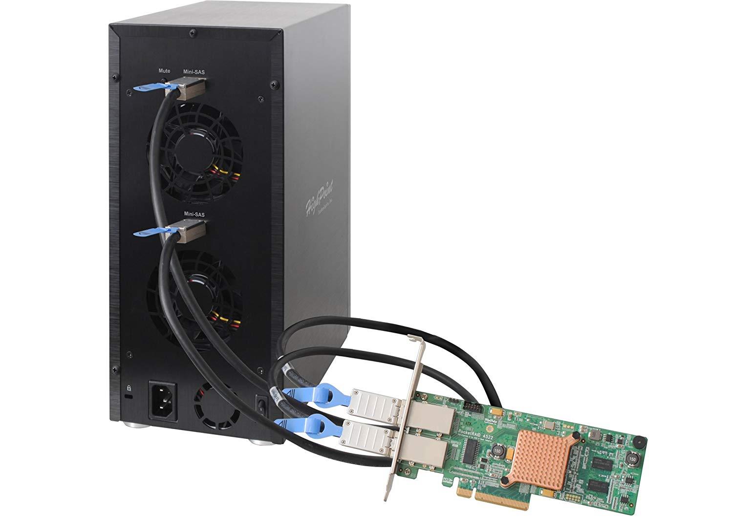 Highpoint RocketStor 6418AS 8-Bay 6Gb/s SAS/SATA Hardware RAID Tower Enclosure