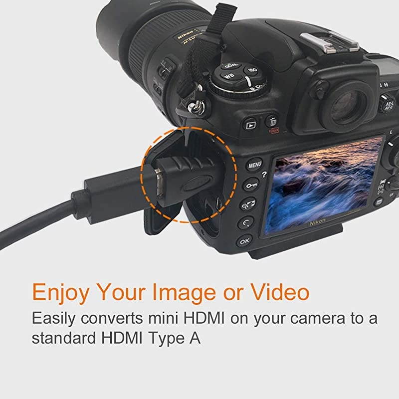 2Pack HDMI Mini Adapter Gold Plated Mini HDMI to HDMI Connector 4K Compatible for Camera Camcorder DSLR Tablet Video Card